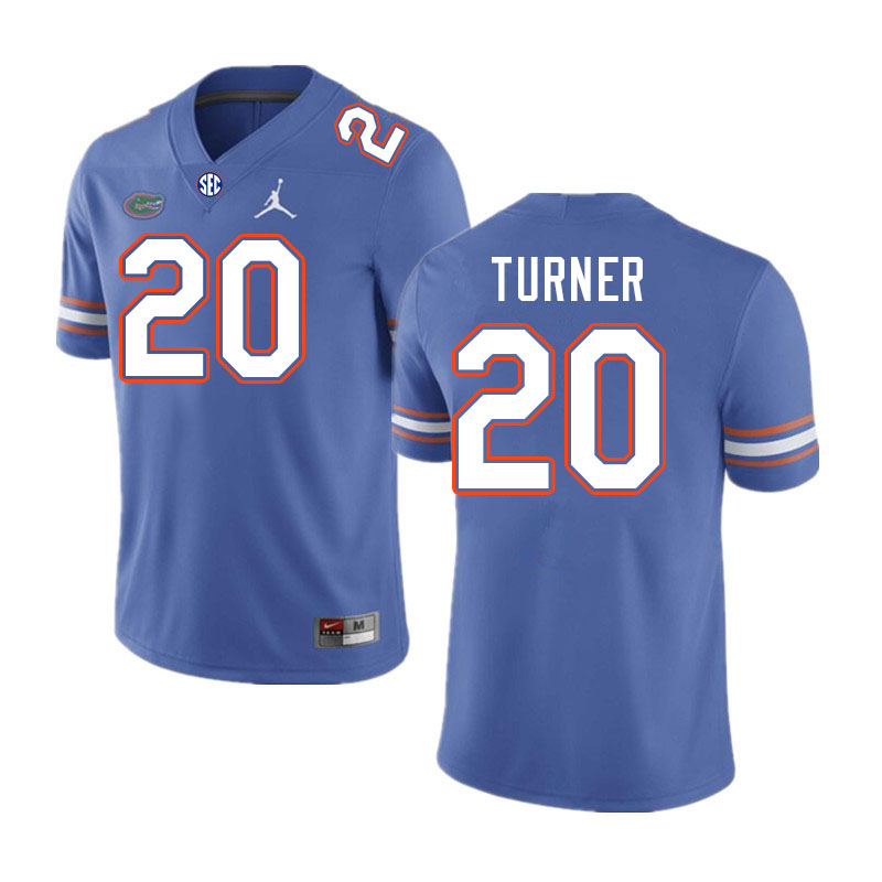 Men #20 Asa Turner Florida Gators College Football Jerseys Stitched-Royal